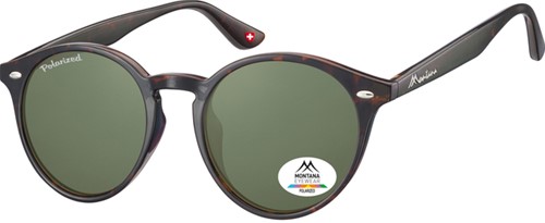 Zonnebril Montana groen G15 polar rond glas turtle 1 Stuk