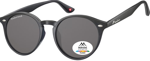Zonnebril Montana met smoke polar rond glas zwart 1 Stuk