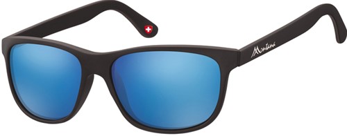 Zonnebril Montana met Revo blauw glas mat zwart 1 Stuk