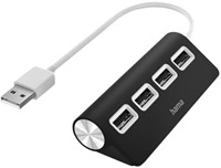 Hub Hama 4-poorts USB 2.0 zwart 1 Stuk