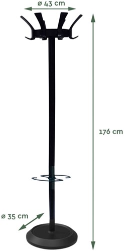 Kapstok BRASQ Londen staand zwart 1 Stuk-3