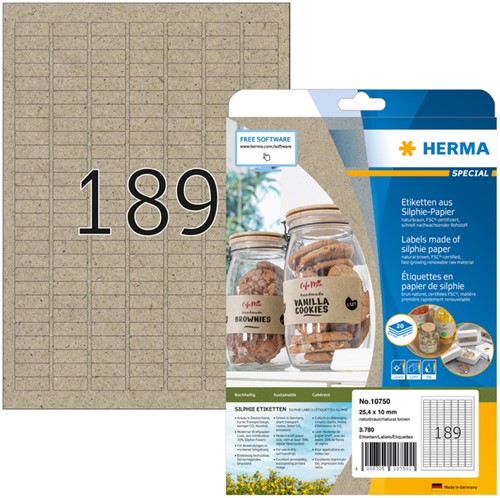 Etiket HERMA 10750 25.4 x 10 mm silphie br 3780st 20 Vel