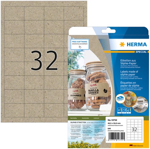 Etiket HERMA 10752 48.3x33.8mm silphie br 640st 20 Vel