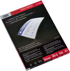 Lamineerhoes GBC A4 highspeed 2x80micron 100 Stuk