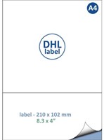 Label Dhl IEZZY A4 1.000 210x102mm 1000 Vel