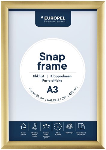 Kliklijst Europel A3 25mm goud 1 Stuk