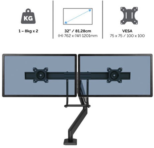 Monitorarm Fellowes Eppa Crossbar wit 1 Stuk-3