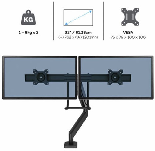 Monitorarm Fellowes Eppa Crossbar zilver 1 Stuk-3