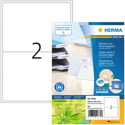 Etiket HERMA recycling 199.6x143.5mm wit 80 Vel