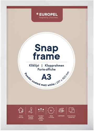 Kliklijst Europel A3 25mm mat wit 1 Stuk
