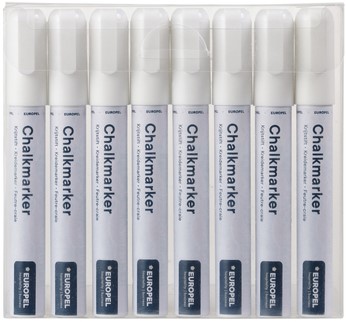 Krijtstift Europel 6mm wit etui 8 stuks 8 Stuk