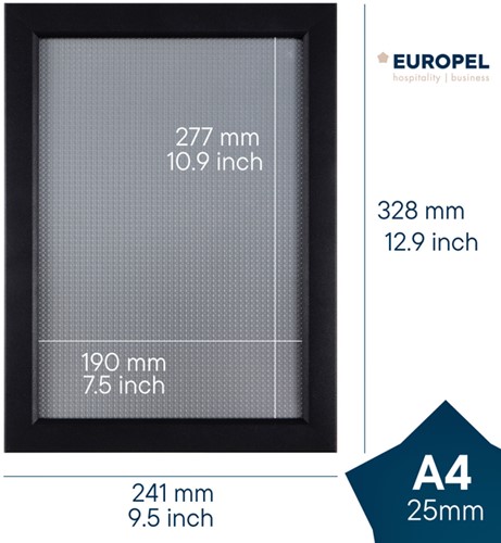 Kliklijst Europel A4 25mm mat zwart 1 Stuk-2