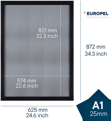 Kliklijst Europel A1 25mm mat zwart 1 Stuk-2