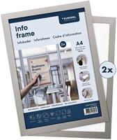 Infokader Europel zelfklevend A4 zilver 2 Stuk-2
