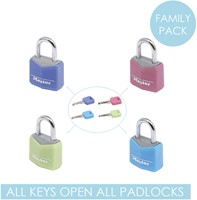 Hangslot MasterLock 4 assorti alu 20mm 4 Stuk-2
