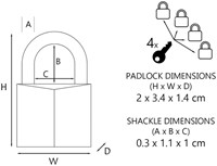 Hangslot MasterLock 4 assorti alu 20mm 4 Stuk-1