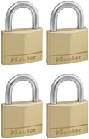 Hangslot MasterLock 4 gelijksluitend messing 40mm 4 Stuk