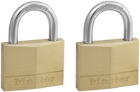 Hangslot MasterLock 2 gelijksluitend messing 50mm 2 Stuk
