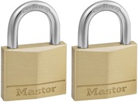 Hangslot MasterLock 2 gelijksluitend messing 40mm 2 Stuk