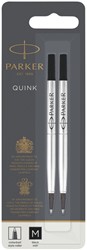 Rollerpenvulling Parker Quink M blister 2st zwart 2 Stuk