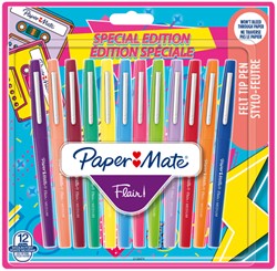 Fineliner Papermate Flair Retro M 12st assorti 12 Stuk