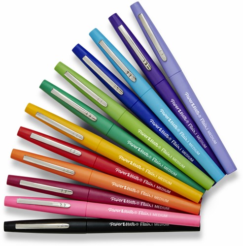 Fineliner Papermate Flair Retro M 6st assorti 6 Stuk-1