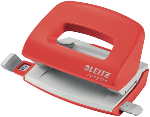 Perforator Leitz NeXXt Recycle mini 10 vel rood 1 Stuk