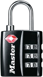 Hangslot Masterlock 3-cijfer TSA zwart 30mm 1 Stuk