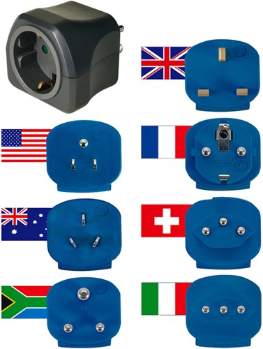 Reisstekker Brennenstuhl adapter wereld zwart 1 Stuk-6