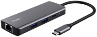 Adapter Trust DALYX 6-IN-1 USB-C multipoort 1 Stuk