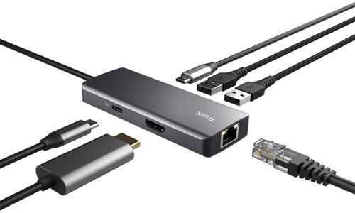 Adapter Trust DALYX 6-IN-1 USB-C multipoort 1 Stuk-2