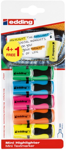 Markeerstift edding 7 mini 1-3mm assorti 5 Stuk