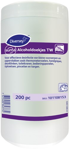 Desinfectiedoekjes Suma met alcohol TW 200 stuks 200 Stuk