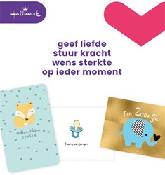Wenskaart Hallmark navulset geboorte zoon 6 stuks 6 Stuk