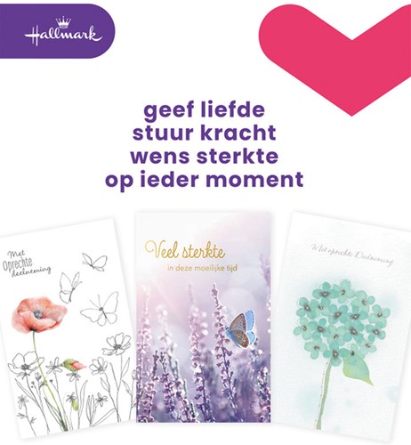 Wenskaart Hallmark navulset deelneming 10 stuks 10 Stuk
