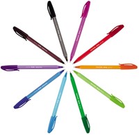 Balpen Paper Mate Inkjoy 100 F blauw 1 Stuk-4