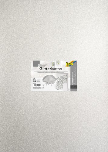 Glitterkarton Folia 50x70cm 300gr 5vel zilver 5 Vel