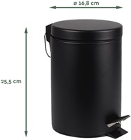 Pedaalemmer BRASQ 3 liter zwart 1 Stuk-2