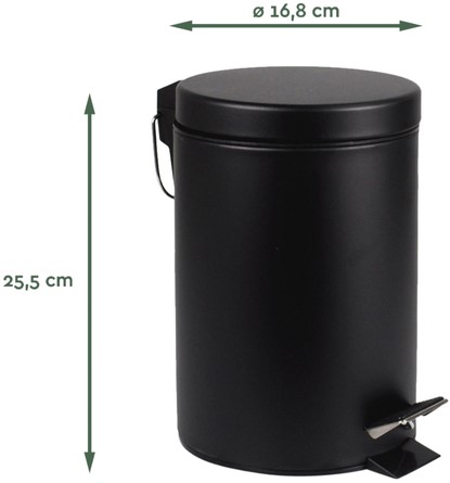 Pedaalemmer BRASQ 3 liter zwart 1 Stuk-2
