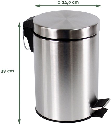 Pedaalemmer BRASQ 12 liter rvs 1 Stuk-3