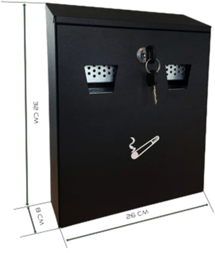 Asbak BRASQ wand 32x26cm zwart 1 Stuk-3
