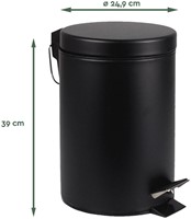 Pedaalemmer BRASQ 12 liter zwart 1 Stuk-2