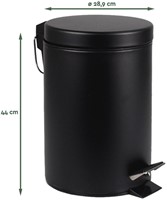 Pedaalemmer BRASQ 20 liter zwart 1 Stuk-2