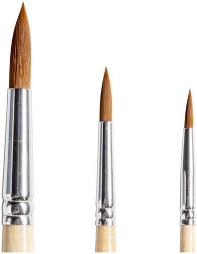 Penseel Qrea synthetisch haar  set à 3 breedtes 3 Stuk-3