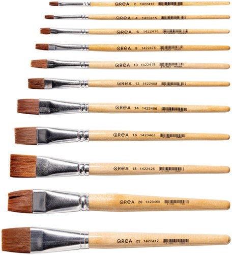 Kwast Qrea synthetisch set à 11 breedtes 11 Stuk-2