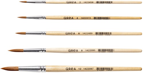 Penseel Qrea synthetisch haar  set à 5 breedtes 5 Stuk-4