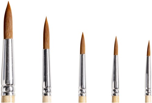 Penseel Qrea synthetisch haar  set à 5 breedtes 5 Stuk-4