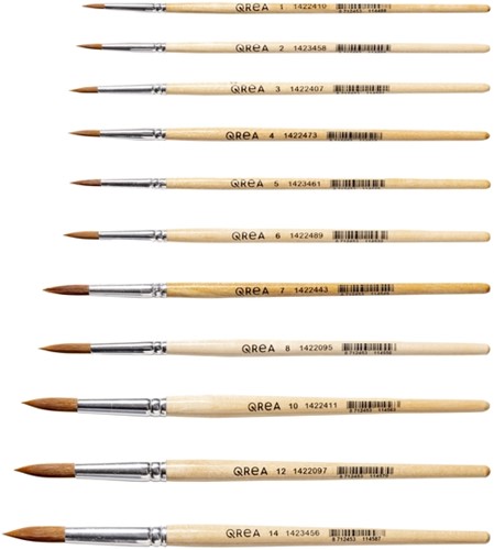 Penseel Qrea synthetisch haar  set à 5 breedtes 5 Stuk-5