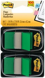 Indextabs 3M Post-it 680 25.4x43.2mm duopack groen 100 Vel