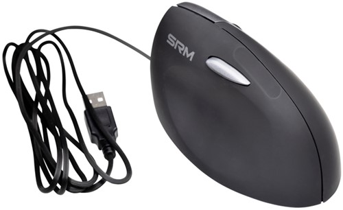 Muis Ergofy SRM VS4 rechts draad zilver/zwart 1 Stuk-3